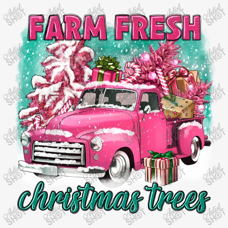 Pink Farm Fresh Christmas Trees Truck Adjustable Cap 3 Pink Farm Fresh Christmas Trees Truck Adjustable Cap - Image 3