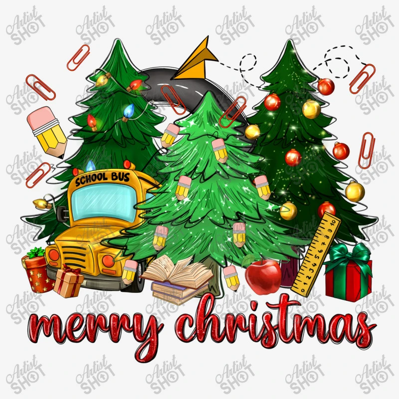 Merry Christmas School Bus Christmas Trees Adjustable Cap 3 Merry Christmas School Bus Christmas Trees Adjustable Cap - Image 3