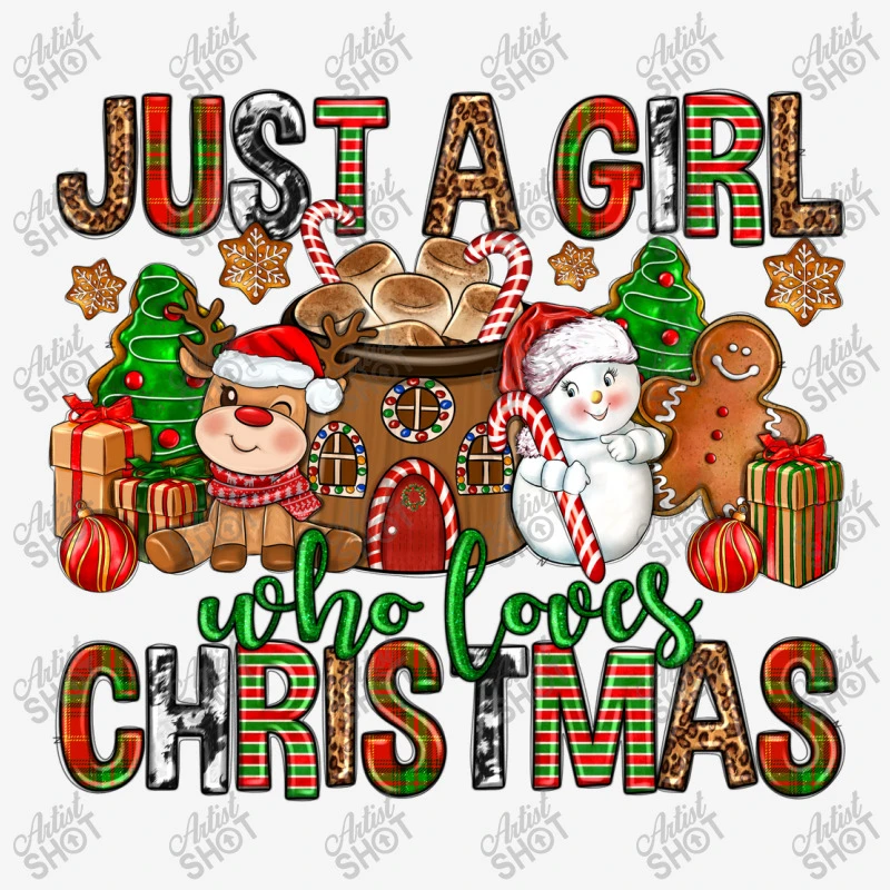 Just A Girl Who Loves Christmas Adjustable Cap 3 Just A Girl Who Loves Christmas Adjustable Cap - Image 3