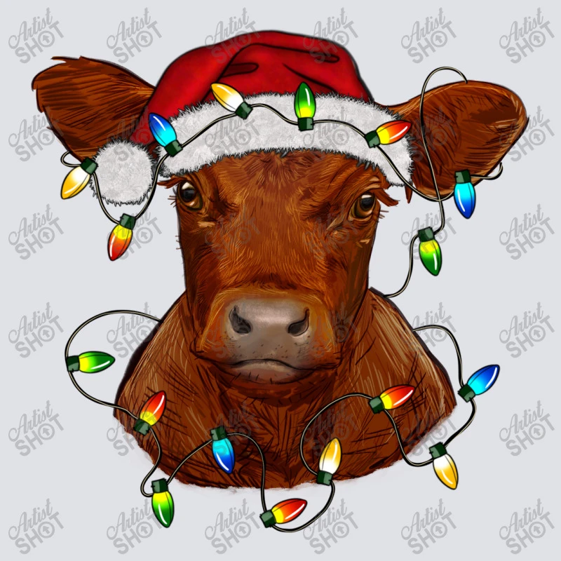 Christmas Baby Red Angus Calf With Lights Bucket Hat 2 Christmas Baby Red Angus Calf With Lights Bucket Hat - Image 2