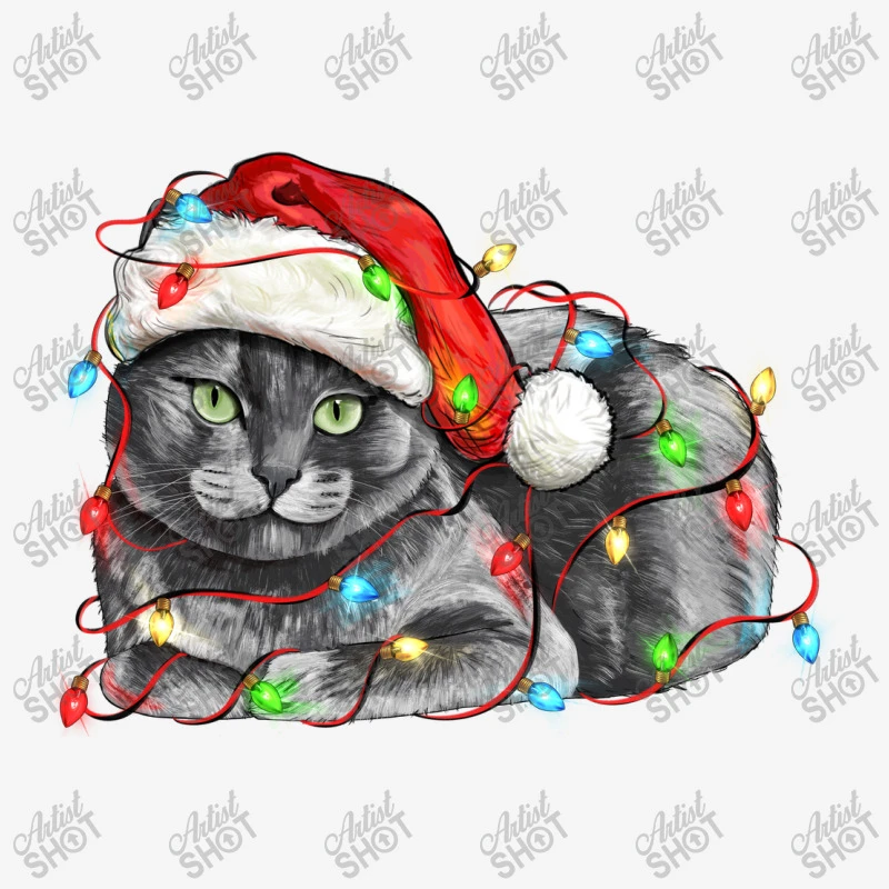 Christmas Russian Blue Cat Throw Pillow 3 Christmas Russian Blue Cat Throw Pillow - Image 3