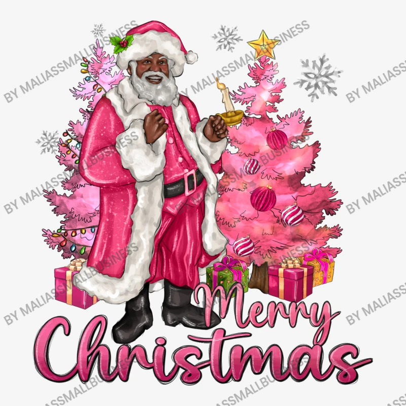 Pink Merry Christmas Black Santa Adjustable Cap 3 Pink Merry Christmas Black Santa Adjustable Cap - Image 3