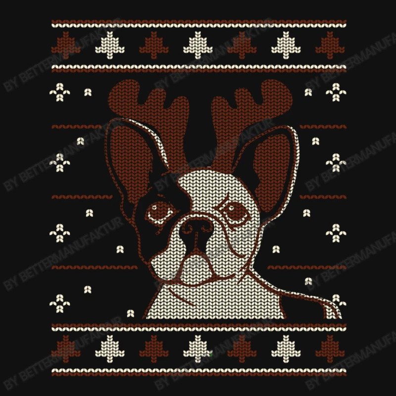 Ugly Christmas French Bulldog Puppy With Reindeer Throw Pillow 3 Ugly Christmas French Bulldog Puppy With Reindeer Throw Pillow - Image 3