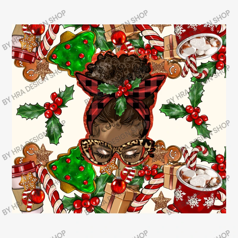 Afro Messy Bun Christmas Tote Bags 3 Afro Messy Bun Christmas Tote Bags - Image 3