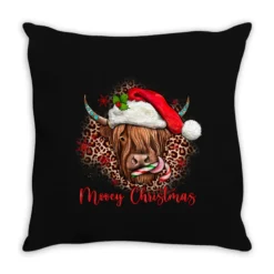 Mooey Christmas Cow Throw Pillow