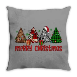 Merry Christmas Tree Throw Pillow