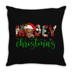 Mooey Christmas Throw Pillow