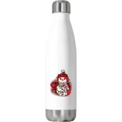 Christmas Snowman Lights Stainless Steel Water Bottle