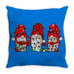 Gnome With Christmas Lights Throw Pillow