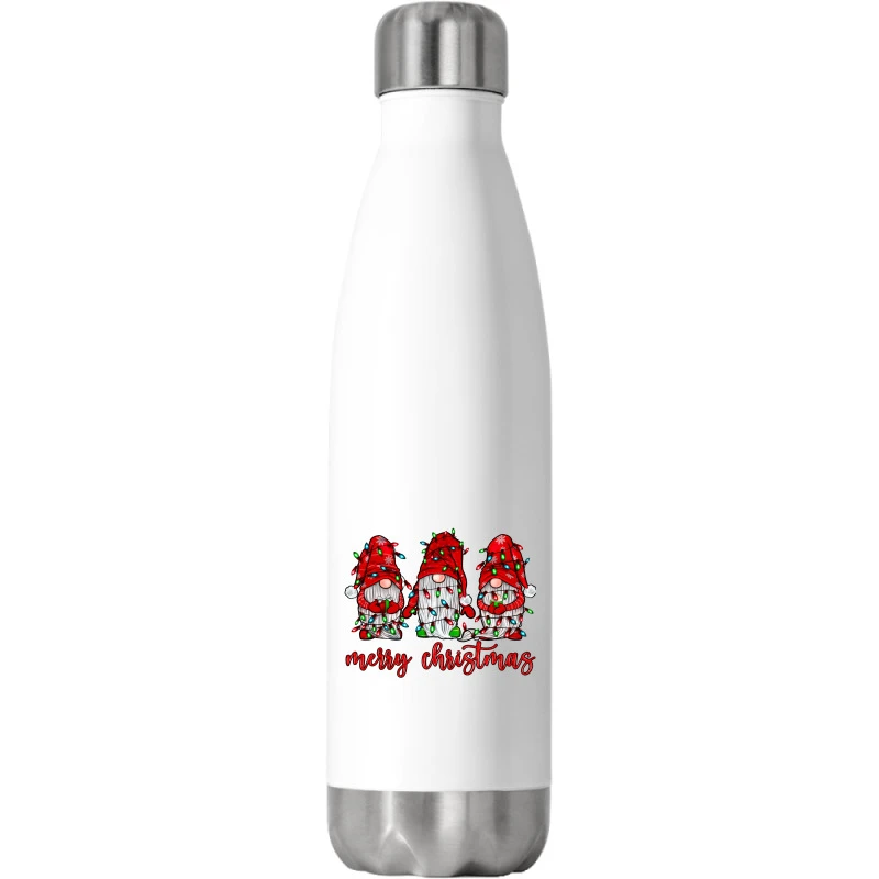 Merry Christmas Gnome With Christmas Lights Stainless Steel Water Bottle 1 Merry Christmas Gnome With Christmas Lights Stainless Steel Water Bottle