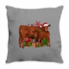 Christmas Gelbvieh Throw Pillow