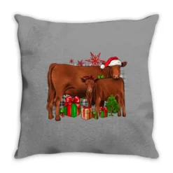Christmas Gelbvieh Throw Pillow