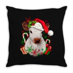 Christmas Heifer Throw Pillow