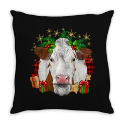 Christmas Simmental Throw Pillow