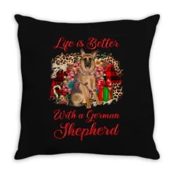 Christmas Life Is Better With A German Shepherd Throw Pillow