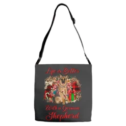 Christmas Life Is Better With A German Shepherd Adjustable Strap Totes