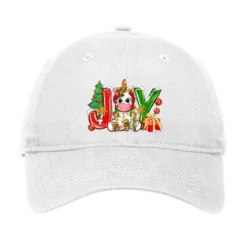 Joy Christmas Unicorn Adjustable Cap