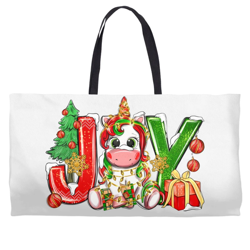 Joy Christmas Unicorn Weekender Totes 1 Joy Christmas Unicorn Weekender Totes
