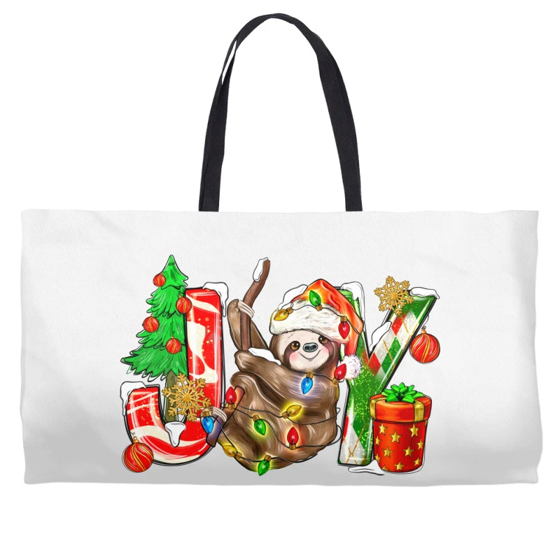 Joy Christmas Sloth Weekender Totes 1 Joy Christmas Sloth Weekender Totes