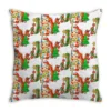 Joy Christmas Rabbit Throw Pillow