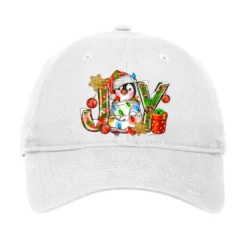 Joy Christmas Penguin Adjustable Cap