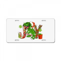 Joy Christmas T-Rex License Plate