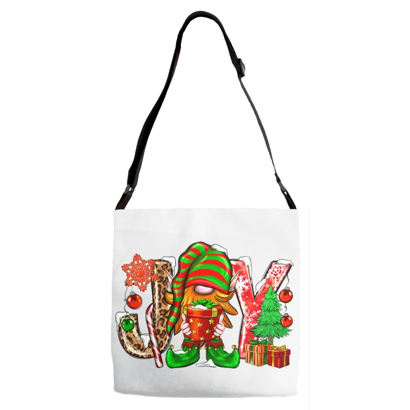 Joy Christmas Elf Gnome Adjustable Strap Totes 1 Joy Christmas Elf Gnome Adjustable Strap Totes