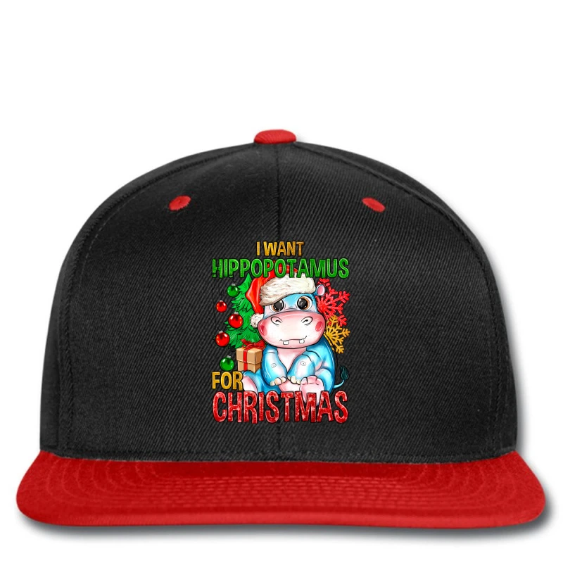 I Want Hippopotamus For Christmas Printed Hat 1 I Want Hippopotamus For Christmas Printed Hat