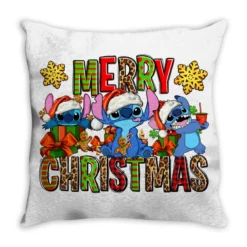 Merry Christmas Stitch Throw Pillow
