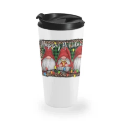 Happy Holidays Gnomes Christmas Travel Mug