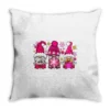 Pink Christmas Winter Gnomes Throw Pillow