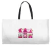 Pink Christmas Winter Gnomes Weekender Totes