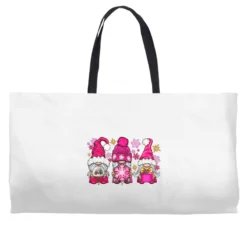 Pink Christmas Winter Gnomes Weekender Totes