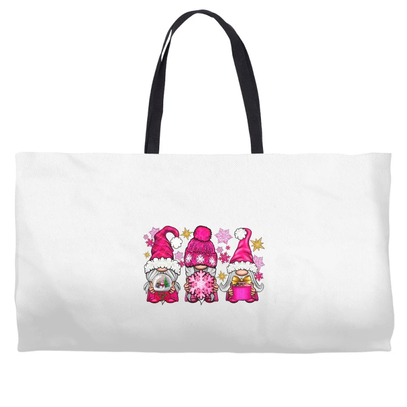 Pink Christmas Winter Gnomes Weekender Totes 1 Pink Christmas Winter Gnomes Weekender Totes