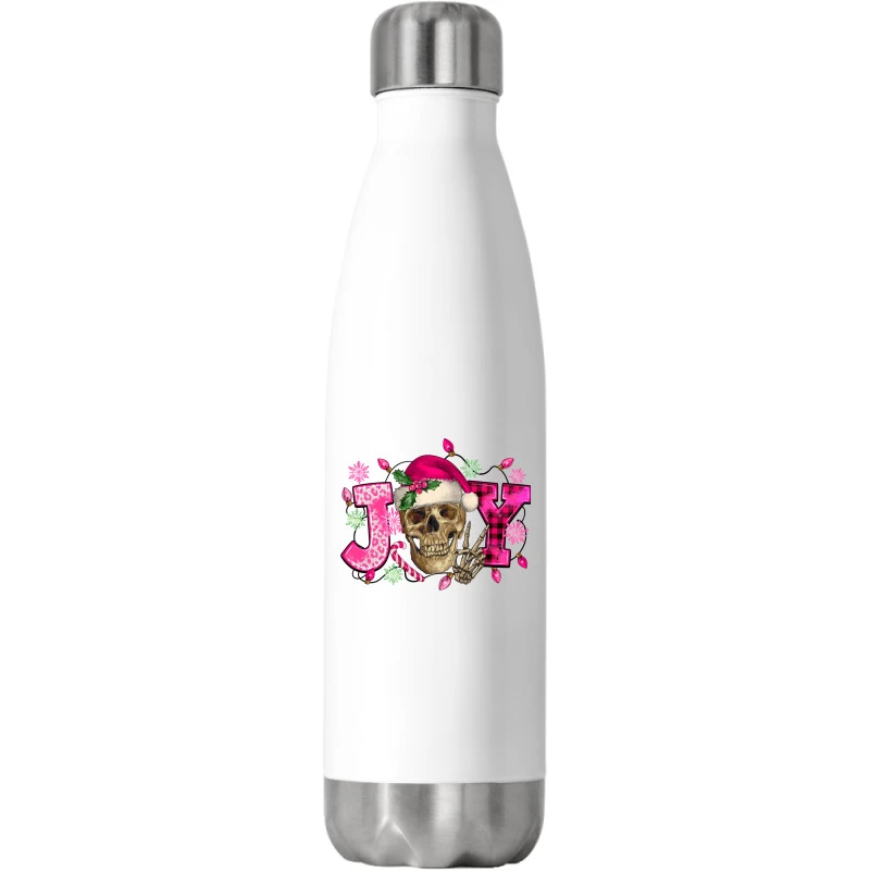 Pink Christmas Joy Skeleton Stainless Steel Water Bottle 1 Pink Christmas Joy Skeleton Stainless Steel Water Bottle