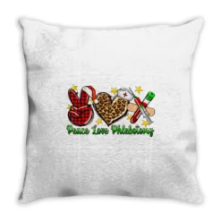 Peace Love Phlebotomy Christmas Throw Pillow