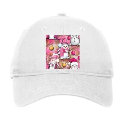 Pink Christmas Cute Snowman Adjustable Cap