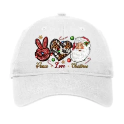 Peace Love Christmas Adjustable Cap