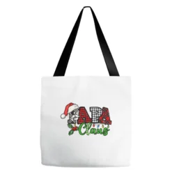 Papa Claus With Christmas Lights And Mistletoe Tote Bags
