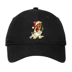 Christmas Basset Hound Dog Adjustable Cap