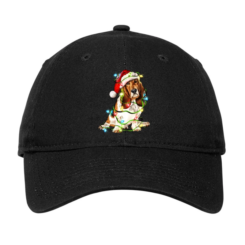 Christmas Basset Hound Dog Adjustable Cap 1 Christmas Basset Hound Dog Adjustable Cap
