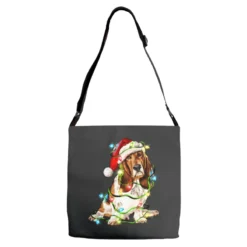 Christmas Basset Hound Dog Adjustable Strap Totes