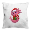 Cute Santa Axolotl Christmas Fish Lizard Xmas Sala Throw Pillow