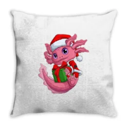 Cute Santa Axolotl Christmas Fish Lizard Xmas Sala Throw Pillow
