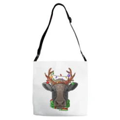 Cow Reindeer Antlers Cute Christmas Animal Xmas Ki Adjustable Strap Totes