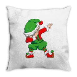 Christmas Dabbing Elf Squad Xmas Dab Kids Family M Throw Pillow