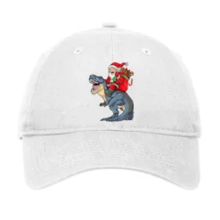 Christmas Dinosaur Santa Riding T Rex Merry Xmas B Adjustable Cap