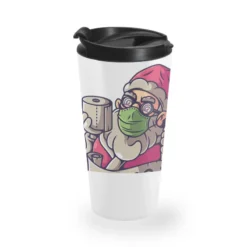 Christmas 2020 Santa Wearing Mask Funny Xmas Costu Travel Mug