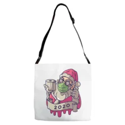 Christmas 2020 Santa Wearing Mask Funny Xmas Costu Adjustable Strap Totes