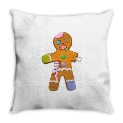 Zombie Christmas Gingerbread Man Scary Xmas Krampu Throw Pillow